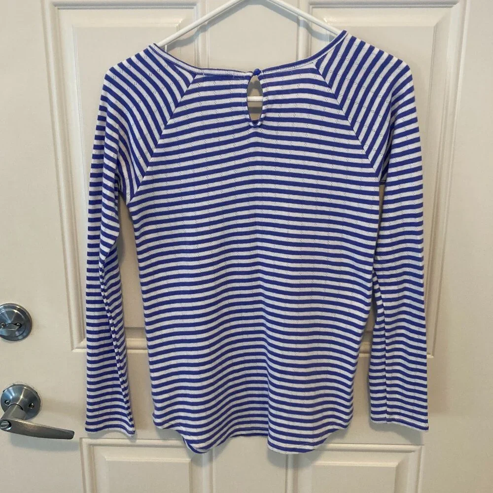 OLD NAVY Periwinkle (Purple Blue) White NWOT Striped Top Girls XL 14